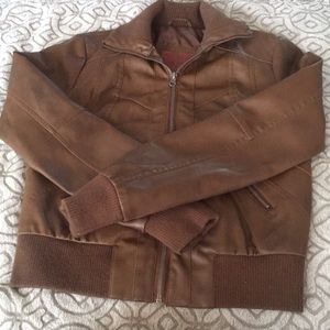 Like new Miss London brown faux leather jacket.